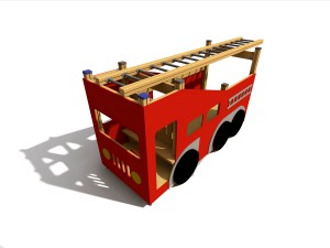 Piros játszótéri tűzoltóautó