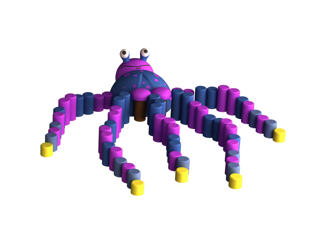 3D gumiburkolatú polip