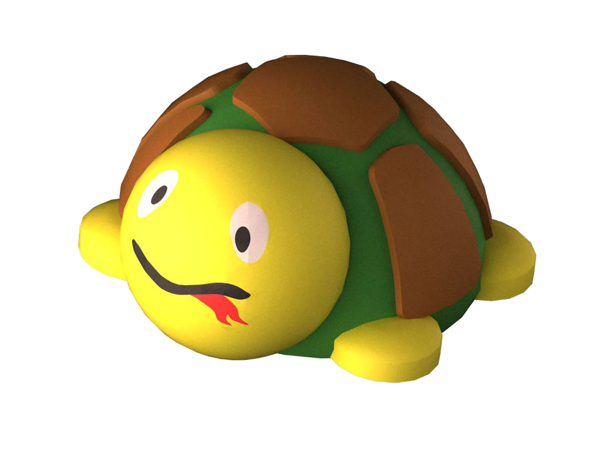 3D gumiburkolatú teknős